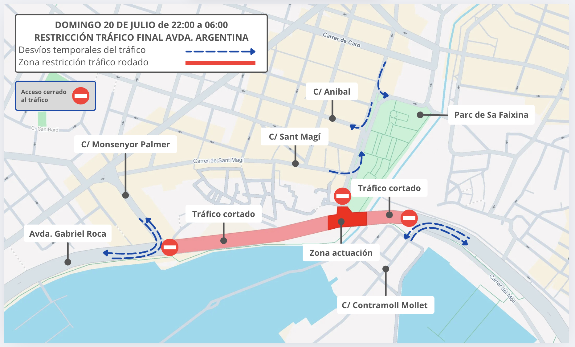Mapa asfaltado domingo 20 de julio