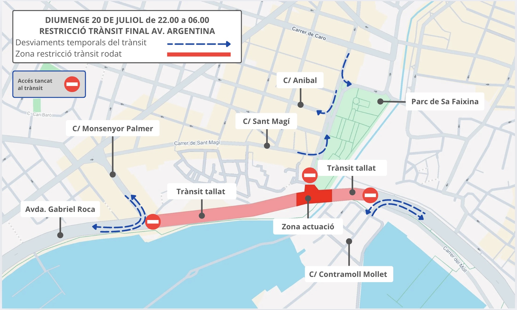 Mapa asfaltat diumenge 20 juliol