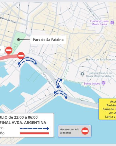 Mapa asfaltado domingo 20 de julio - Restricciones Muelle
