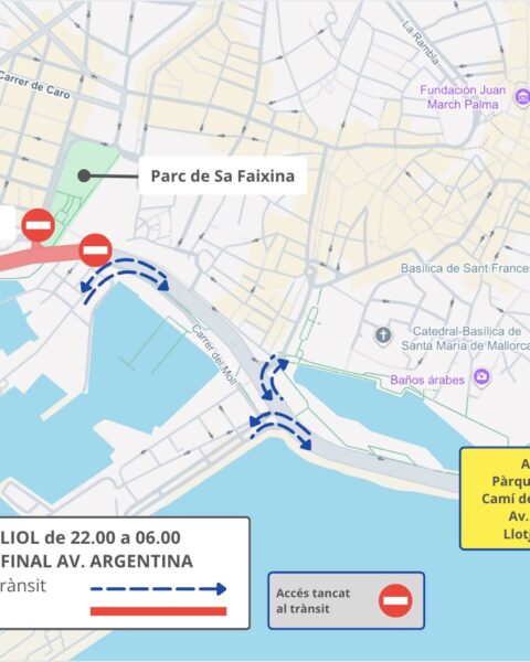 Mapa asfaltat diumenge 20 juliol - Restriccions Moll