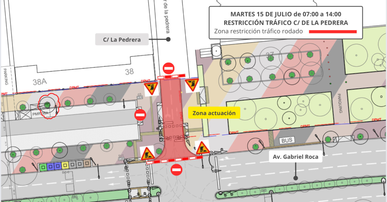 Mapa asfaltado calle Pedrera